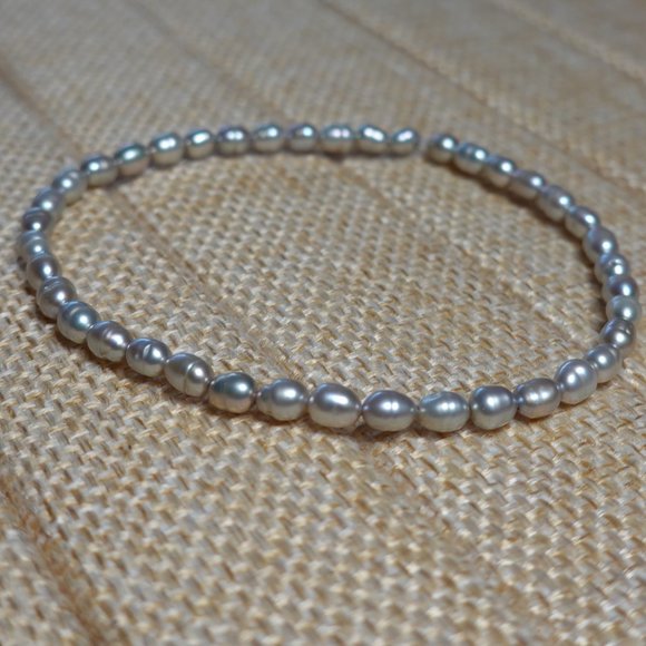 (NWT) Silver Rice Freshwater Bead (3) Bracelets Stack/ Set - Picture 6 of 10